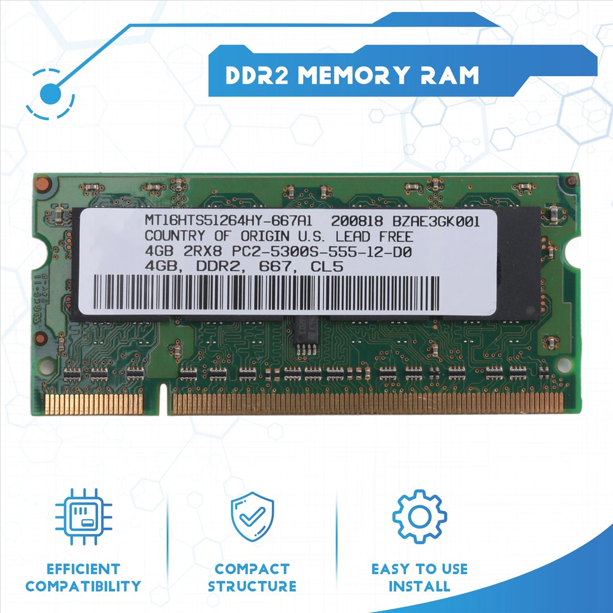 ABAN DDR2 4GB หน่วยความจำแล็ปท - Ddr2 Ram บทวิจารณ์และราคา